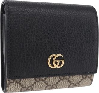 Gucci Pre-owned Vintage GG Canvas Portemonnee - Dames - Vintage Accessoires - Zwart - ONE Size - Leer - Vintage