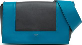 Celine Pre-owned Womens Ava Bag Teal Black Leather - One Size