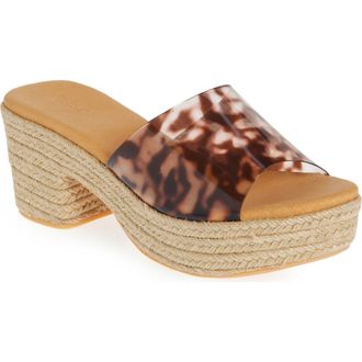Chocolat Blu Vinna Platform Slide Sandal in Leopard Vinyl at Nordstrom, Size 9