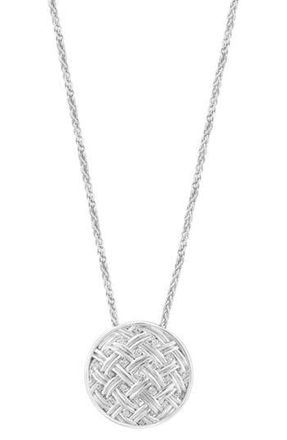 Effy Sterling Silver Diamond Medallion Pendant Necklace in White at Nordstrom Rack, Size 18