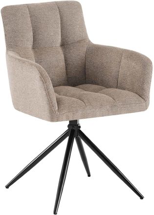 Clp Silla de comedor giratorio en tela gris topo