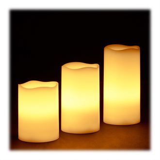 Relaxdays Relaxdays - Set De 12 Velas Led, El&eacute;ctricas, A Pilas, Navidad, Luz Centelleante, Cera, &Oslash; 7 Cm, 3 Tama&ntilde;os Diferentes, Crema