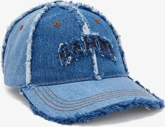 Ganni Mixed Cap in Patchwork Denim