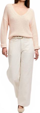 Gentle Fawn Spencer V-Neck Knit Sweater In Rosewater