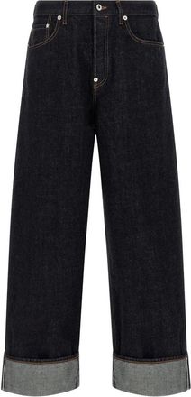 Kenzo Turn up wide fit jeans in Japanese denim - Heren - Loose Fit Jeans - Blauw - W30 - Denim - Jeans