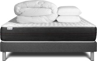 VITALIT Pack Colchón gris muelles ensacados 200 x 200