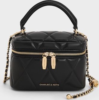 Charles & Keith Arwen Quilted Top Handle Vanity Bag