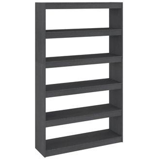 Berkfield Home Book Cabinet/Room Divider Grey 100x30x167.5 cm Solid Pinewood