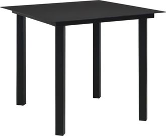 vidaXL Mesa De Comedor De Jard&iacute;n Acero Y Vidrio Negra 80x80x74 Cm Vidaxl