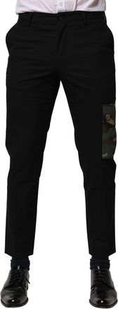 Dolce & Gabbana Black Cotton Cargo Dress Men Pants Elastane