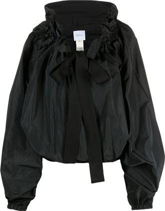 Patou Grosgrain Puff-sleeve Blouse