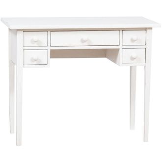 Biscottini International Mesita Escritorio De Colgar De Madera Maciza De Tilo Acabado Con Efecto Blanco Envejecido