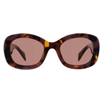 Prada Light Brown Oval Ladies Sunglasses PR A13S 18N10D 54