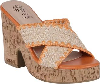 GC SHOES Womens Elsa Platform Sandals In Orange