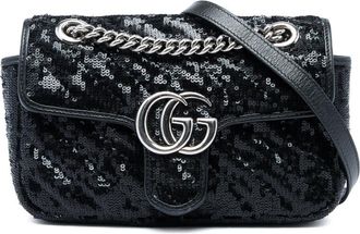 Gucci Pre-owned Gucci Small GG Marmont Matelasse Diagonal Sequin and Calfskin Torchon Shoulder Bag Ladies SZXC8GZWBOK57M8Z
