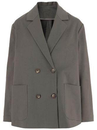 F.it Stretch Cotton Double-Breasted Jacket