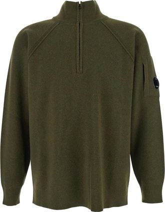 C.P. Company Maglione con mezza zip - Verde