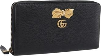 Gucci Pre-owned Vintage Long Wallet - Dames - Vintage Accessoires - Zwart - ONE Size - Leer - Vintage