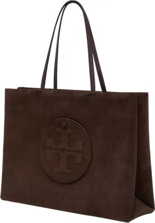 Tory Burch Womens Ella Tote Brown Lambskin