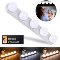 OEM Luces Para Espejo, Kit De Iluminaci&oacute;n Led Estilo Hollywood Para Tocador Con 5 Bombillas Regulables, Luces Para Tocador Con Cable Usb Para Espejo Con 3