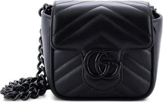 Gucci GG Marmont Flap Matelasse Leather Mini belt bag - Nero