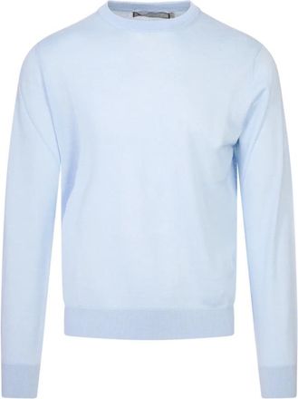 Canali C0012 Ronde hals Gebreid - Heren - Ronde hals truien - Blauw - L - Truien & Vesten