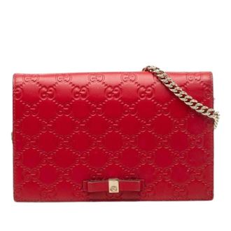 Gucci Pre-owned Cross Body Bags, female, Red, Size: ONE SIZE Pre-owned Wallet on Chain