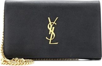 Saint Laurent Classic Monogram Grainy Leather Large crossbody bag - Zwart