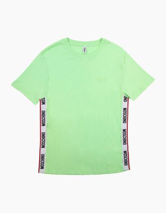 Moschino Mens Moschino Underwear Chest Logo Tape T Shirt Green 0449 - Size: 32/30/31