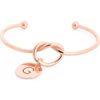 Meshmerise Love Knot Initial Bracelet in Rose-G at Nordstrom Rack