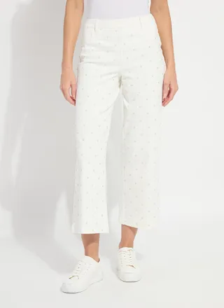 Lyss&eacute; Audrey Pearled Embellished Crop Denim (26 Inseam)