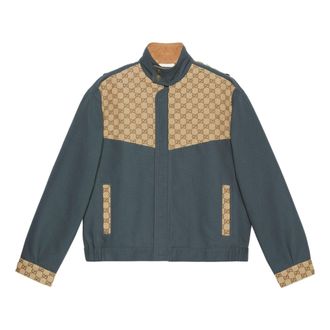 Gucci Cotton Canvas GG Supreme Jacket Dark Grey Beige 742855-XDCEY-1168