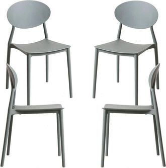 Regalos Miguel Regalos Miguel - Packs Sillas Jard&iacute;n - Pack 4 Sillas But&aacute;n - Gris Oscuro