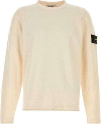 Stone Island Beige Crewneck Logo Sweater