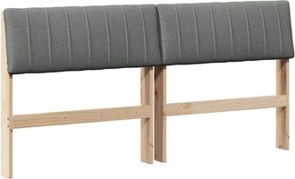 vidaXL Upholstered Headboard Dark Grey 160 cm Solid Pine Wood vidaXL