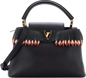Louis Vuitton Capucines Bag leren PM tas met franje - Zwart
