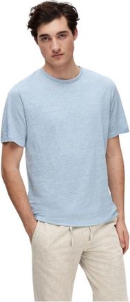 Selected Linnen T-shirt met korte mouwen - Heren - T-shirts - Blauw - 2XL - Linnen - Tops