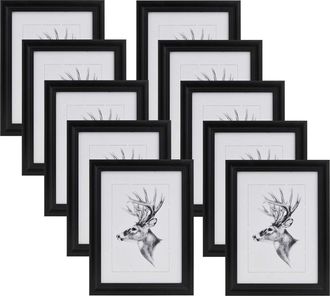 Woltu Woltu 10pz Marco De Fotos De Pared A4 21x29,7cm, Negro