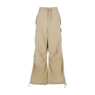 P.A.R.O.S.H. P.a.r.o.s.h., Broeken, Dames, Beige, S, Katoen, Cotton Cargo Wide Broeken
