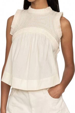 Sea New York Larissa Embroidery Tank Top In Cream
