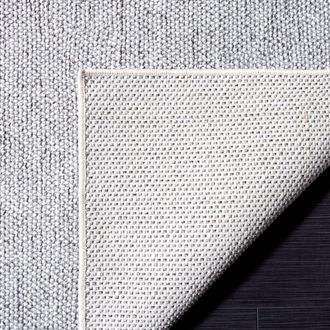 Safavieh Alfombra s&oacute;lido y tonal de poli&eacute;ster gris/blanco, 235 x 305 cm