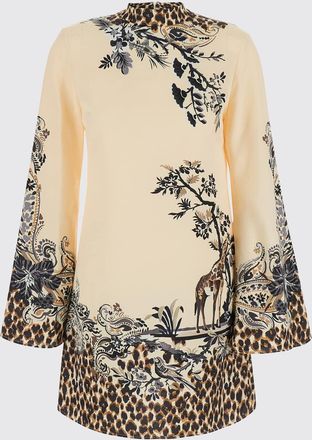 Etro Mini Tunic in Cr&ecirc;pe with Kimono Sleeves and Ethnic Print