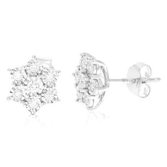 Vir Jewels 1/3 cttw Lab Grown Diamond Composite Earrings in Sterling Silver With Push Backs For Women