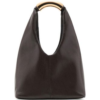 Mango Faux Leather Top Handle Bag in Chocolate at Nordstrom