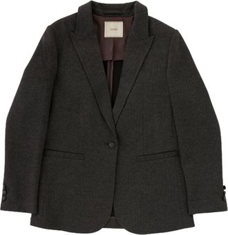 Yes-Zee G017D600 Jas - Dames - Blazers - Grijs - XL - Leer - Jassen