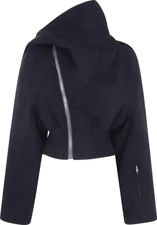 Rick Owens Jacket Wool Black Scarf Flight