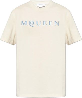 Alexander McQueen Hombre, Camisetas, Beige, Talla: XL