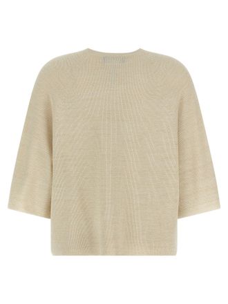 Fabiana Filippi Lam&eacute;-Thread Knit Sweater - Beige