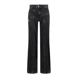 Diesel Jeans, Dames, Zwart, W26, Katoen, Flare Jeans D-Akii 068hn