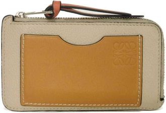 Loewe Gray Leather Coin Purse/Coin Case (Pre-Owned)